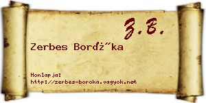 Zerbes Boróka névjegykártya